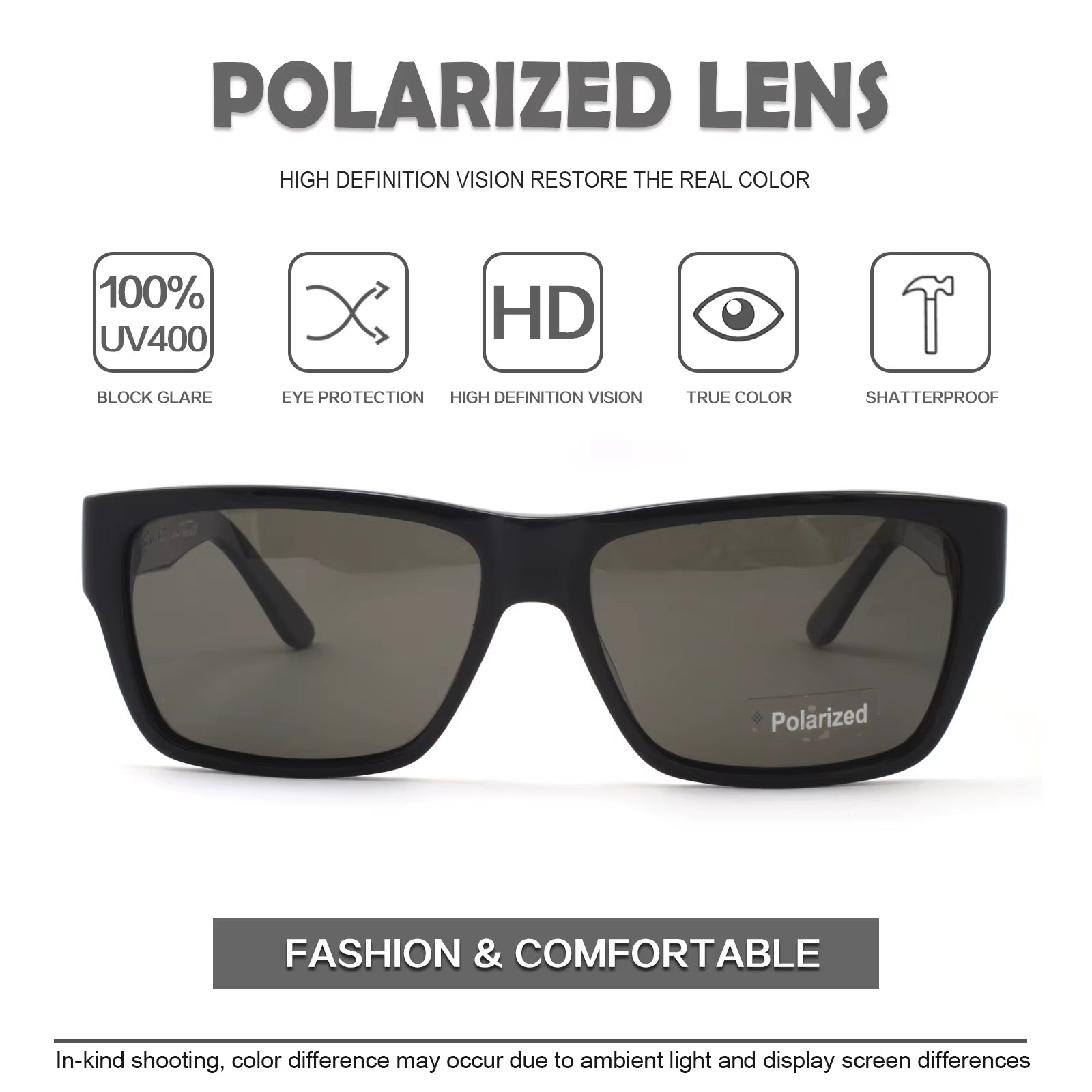 Men's Square Sports Sunglasses - Windproof Driving and Cycling Eyewear