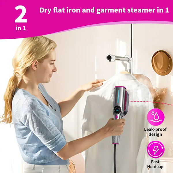 Dr.Flash Garment Steamer for Clothes, Portable Travel Clothing Steamer Iron, 7 Mode with LED Display, 5S Fast Heating, 90° Swivel Handle, New Year Gift,Summervibes Summerwins