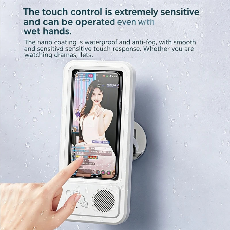Waterproof Bluetooth Speaker & Touchscreen Phone Case - Perfect Wall Mount Stand for Shower Entertainment!