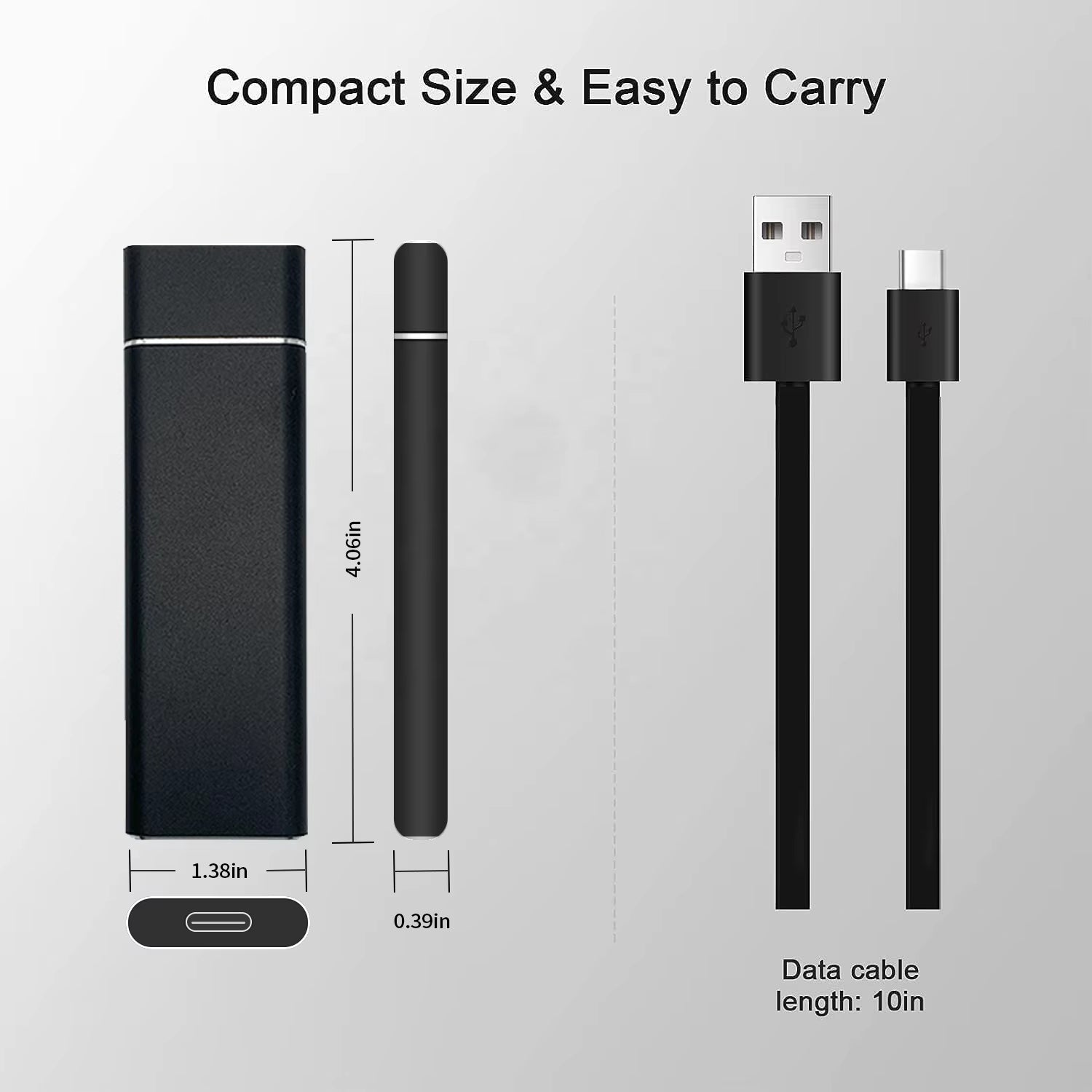 High-Speed Portable Metal Mobile SSD - 80GB to 16TB - USB 3.1 External Hard Drive - Sleek Black, Silver, Blue, Red Finishes
