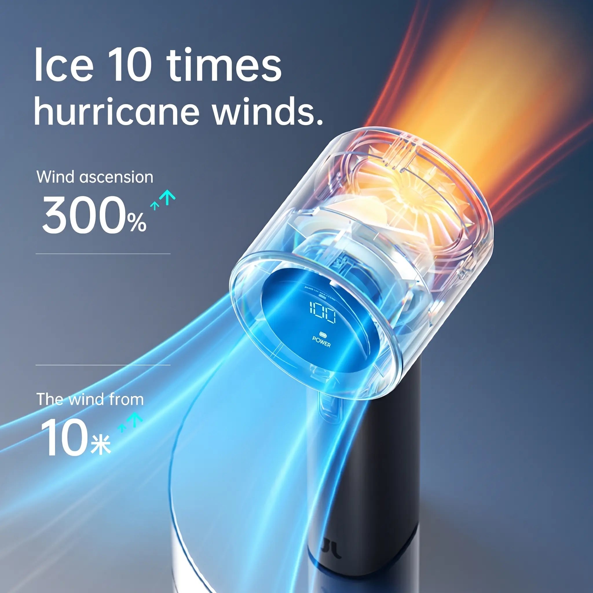JISULIFE Portable Battery Powered Fan - 4500Mah, 100-Speed Dial, Digital Display, USB Charging, Cooling Personal Fan for Travel & Outdoor, Mens Gifts