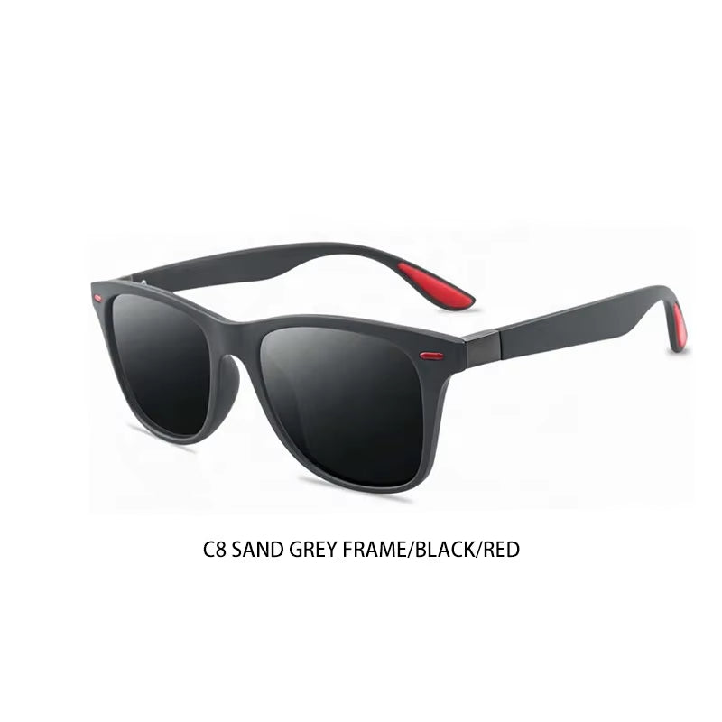 Stylish UV400 Polarized Classic Square Frame Sunglasses for Unisex Driving