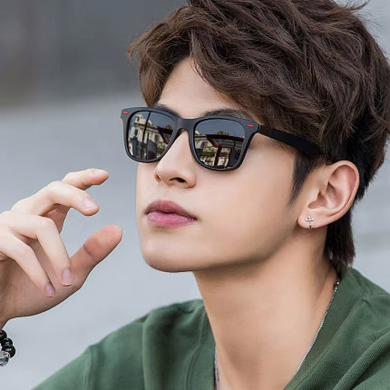Stylish UV400 Polarized Classic Square Frame Sunglasses for Unisex Driving