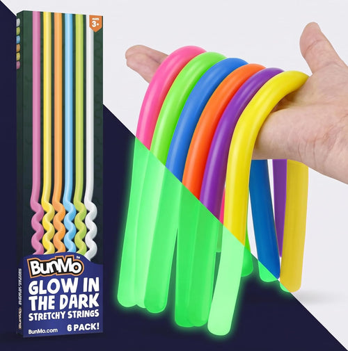 Exciting Glow in the Dark Stretchy Strings - 6 Pack of Sensory Fidget Toys for Kids 3+ - Perfect for Endless Fun and Creative Play!