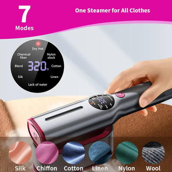 Dr.Flash Garment Steamer for Clothes, Portable Travel Clothing Steamer Iron, 7 Mode with LED Display, 5S Fast Heating, 90° Swivel Handle, New Year Gift,Summervibes Summerwins