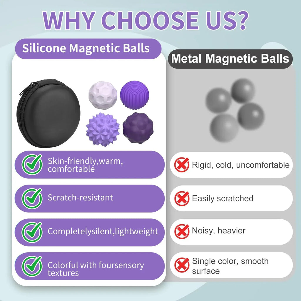 Stress-Relieving Silicone Magnetic Sensory Balls - Perfect Fidget Toy for Adults and Teens!
