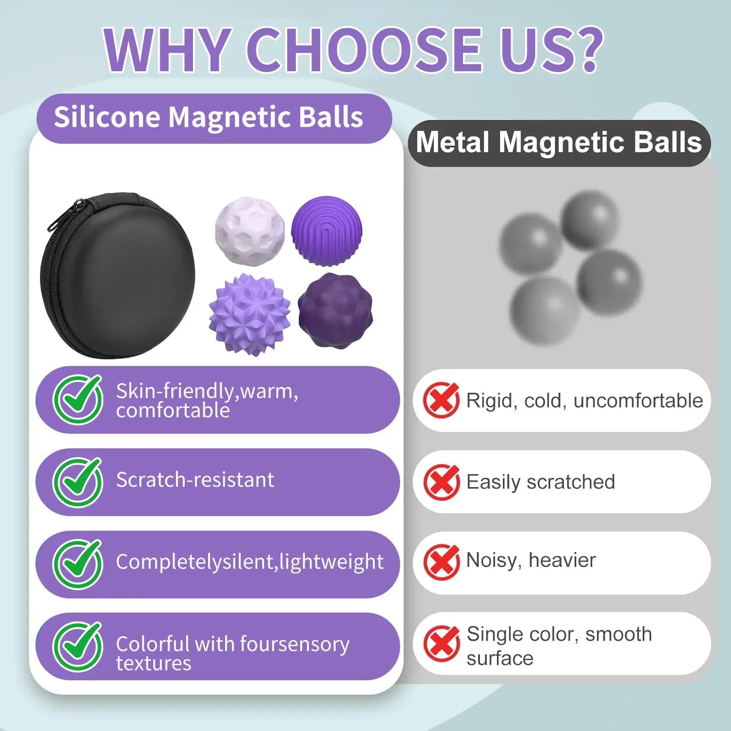 Stress-Relieving Silicone Magnetic Sensory Balls - Perfect Fidget Toy for Adults and Teens!