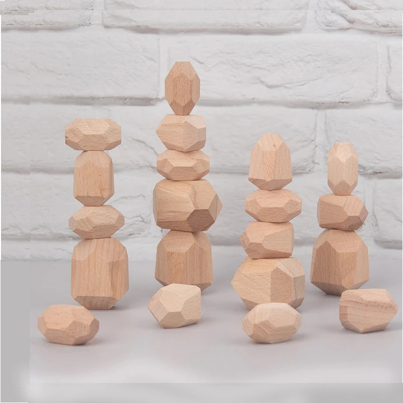 Explore the Joy of Learning with Our Nordic Montessori Rainbow Stacking Toy - Wooden Balance Building Blocks for Kids Aged 3-6!