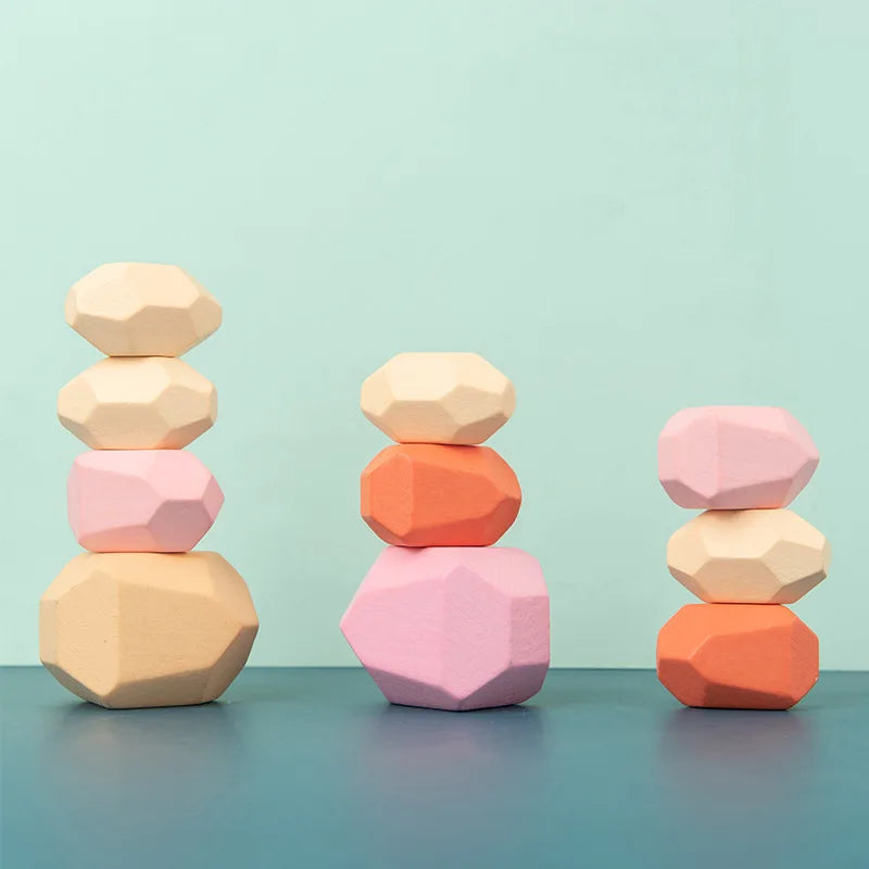 Explore the Joy of Learning with Our Nordic Montessori Rainbow Stacking Toy - Wooden Balance Building Blocks for Kids Aged 3-6!