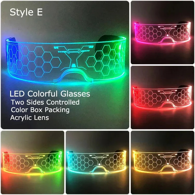 Light Up Your Festival Experience with Vibrant LED Visor Glasses for Unforgettable Style