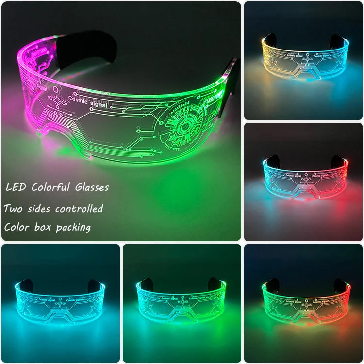 Light Up Your Festival Experience with Vibrant LED Visor Glasses for Unforgettable Style