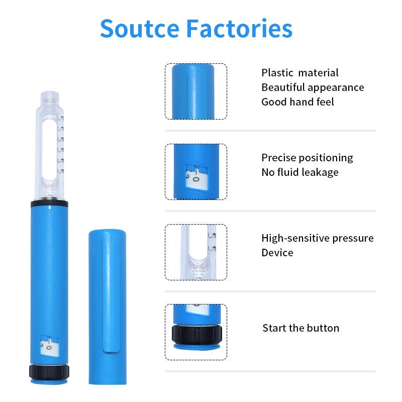 Elevate Your Tattoo Artistry with Our 5-Pack Colorful Reusable Plastic Injection Pens - Perfectly Compatible with 3ml Glass Cartridges