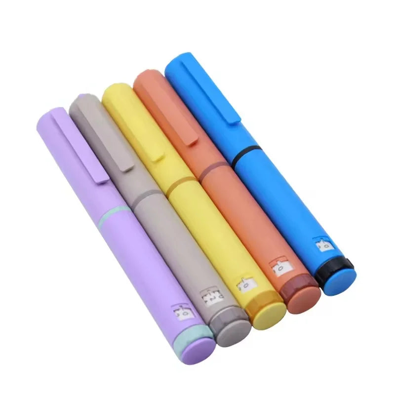 Vibrant 5-Pack of Reusable Peptide Injection Pens with Stylish Portable Case - Adjustable Dose Magic Pens for 3ml Glass Cartridges