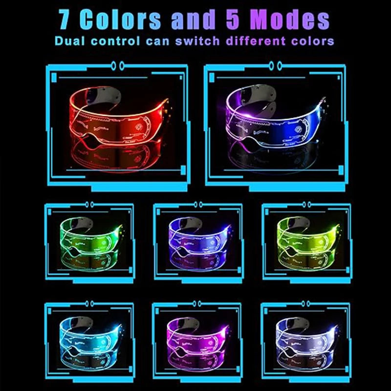 Light Up Your Festival Experience with Vibrant LED Visor Glasses for Unforgettable Style