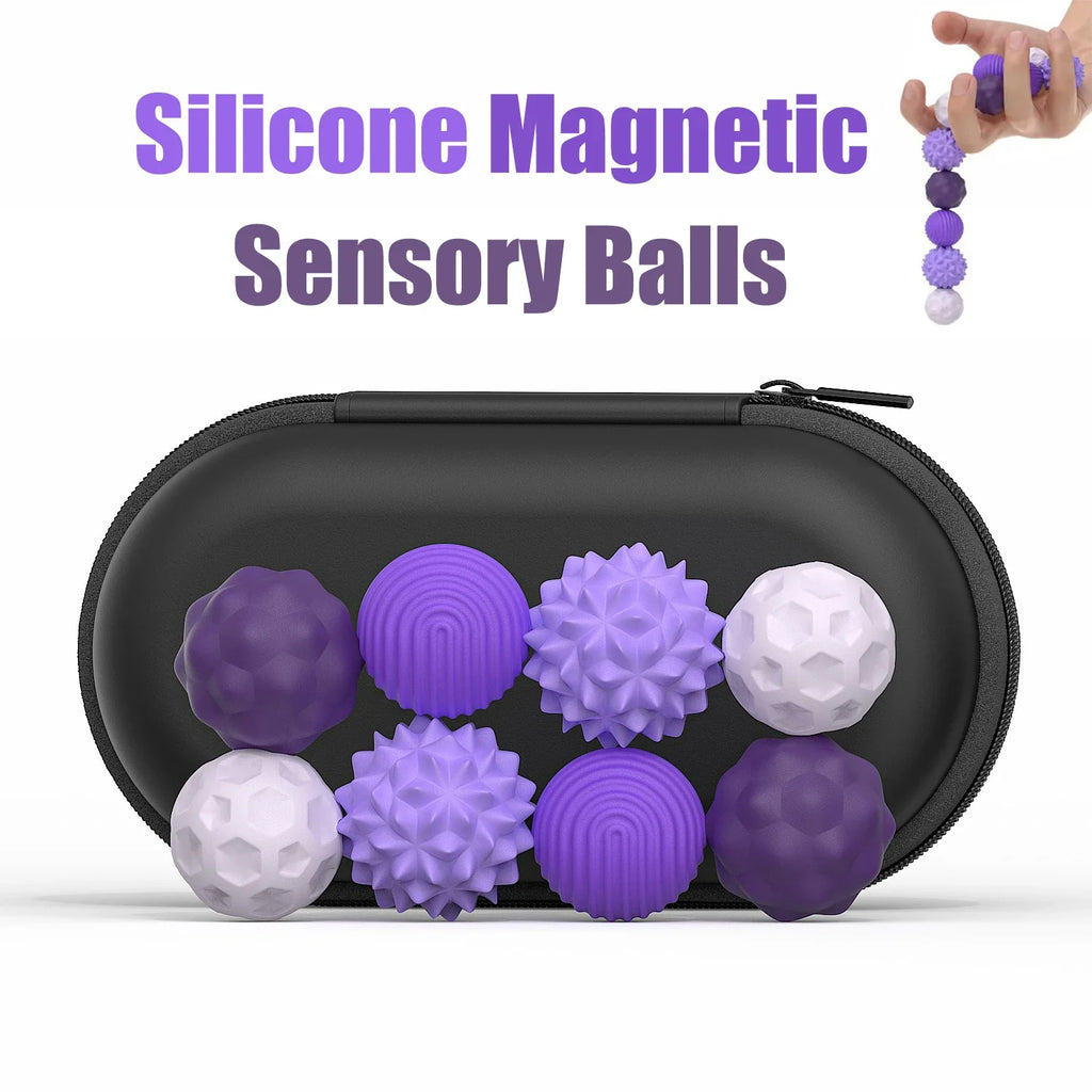 Stress-Relieving Silicone Magnetic Sensory Balls - Perfect Fidget Toy for Adults and Teens!