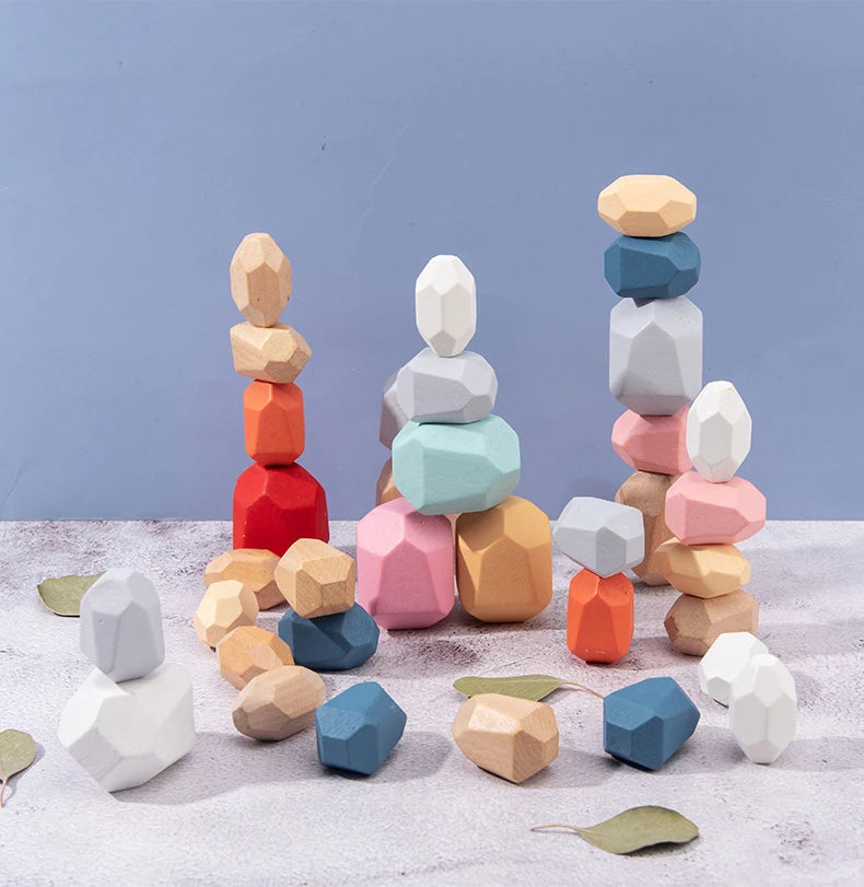 Explore the Joy of Learning with Our Nordic Montessori Rainbow Stacking Toy - Wooden Balance Building Blocks for Kids Aged 3-6!