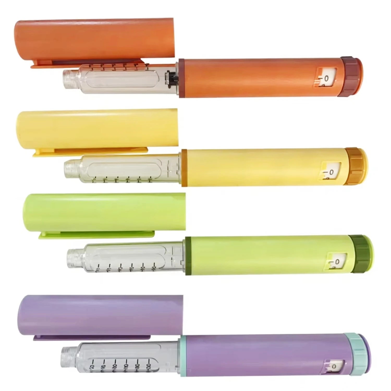 Vibrant 5-Pack of Reusable Peptide Injection Pens with Stylish Portable Case - Adjustable Dose Magic Pens for 3ml Glass Cartridges
