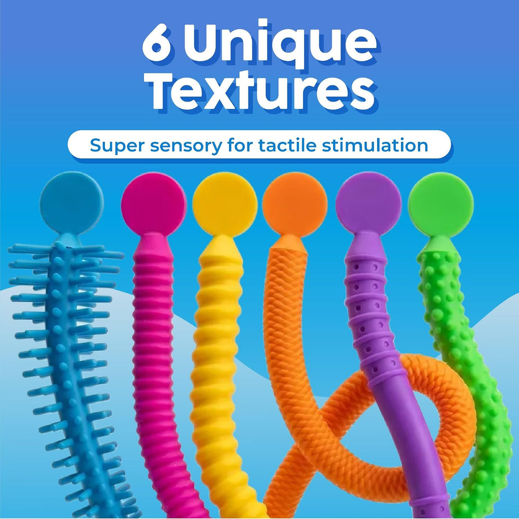Stretchy Strings - Stimulating & Fun Fidget Toys for Kids - Hours of Fun - Non-Mouthable Toy 3+ - Super Sensory 6 Pack