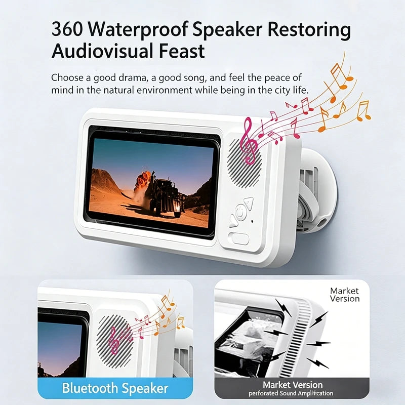 Waterproof Bluetooth Speaker & Touchscreen Phone Case - Perfect Wall Mount Stand for Shower Entertainment!